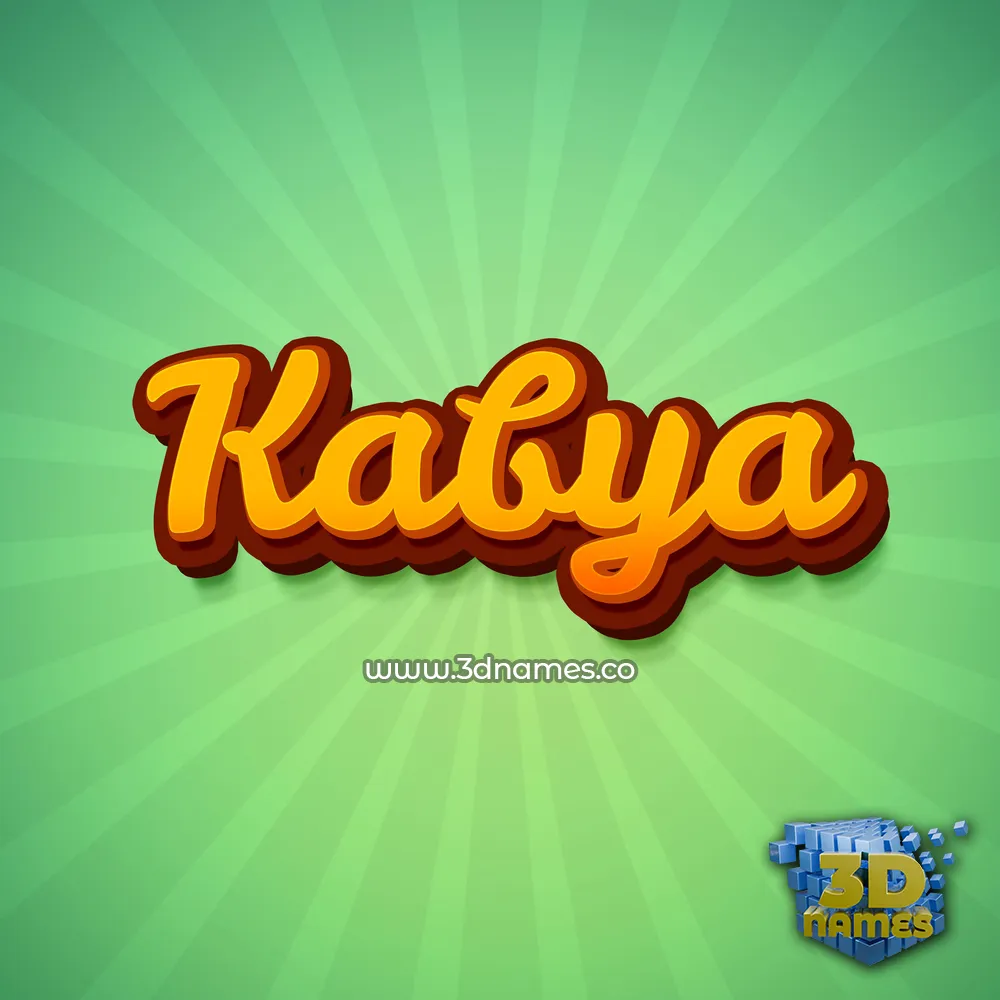 kabya in Green Rays style - 3D name wallpaper
