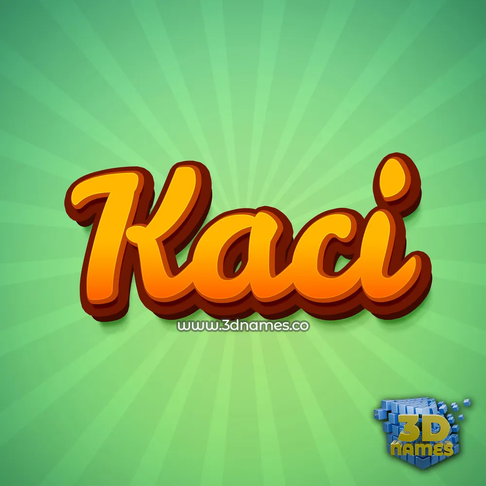 kaci in Green Rays style - 3D name wallpaper