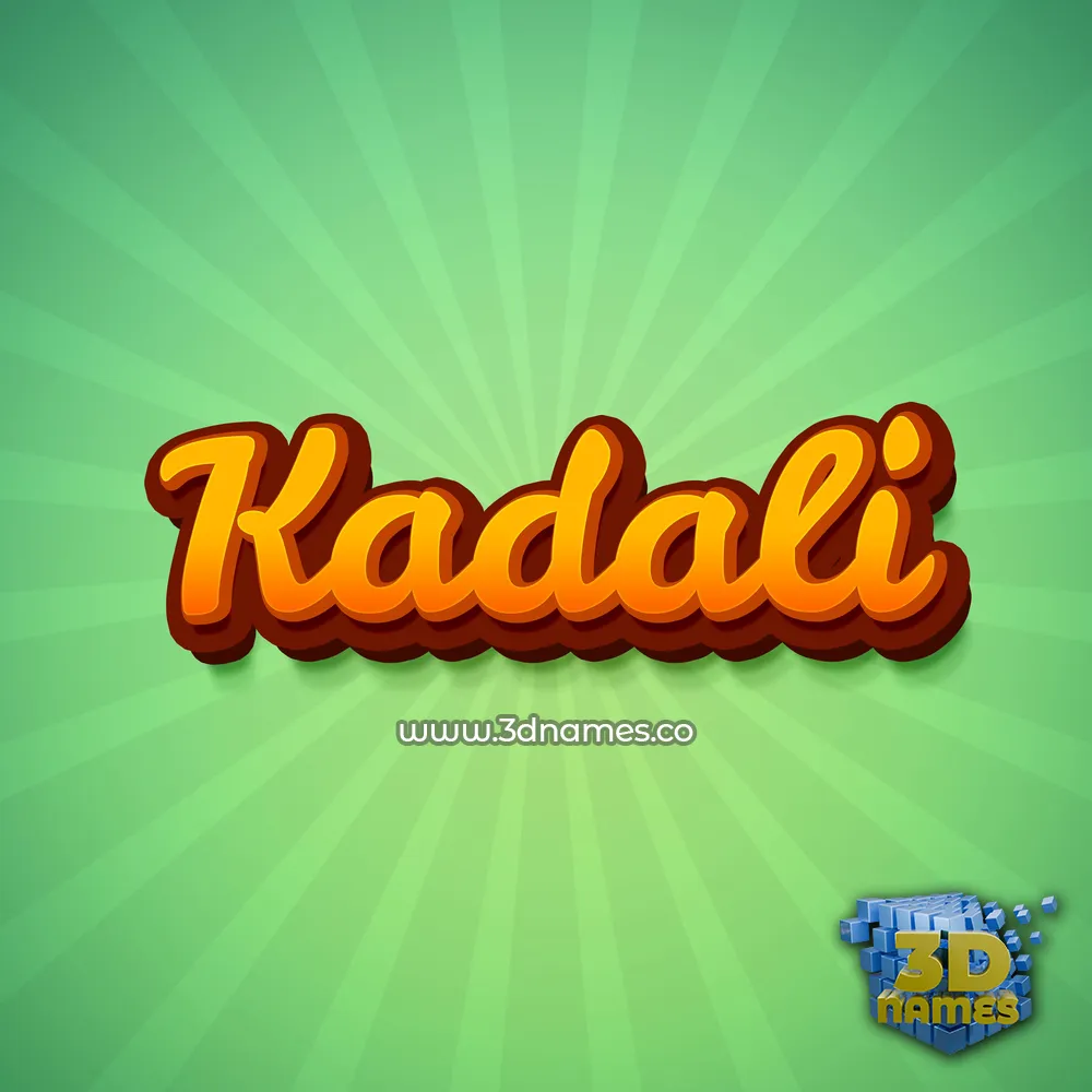 kadali in Green Rays style - 3D name wallpaper