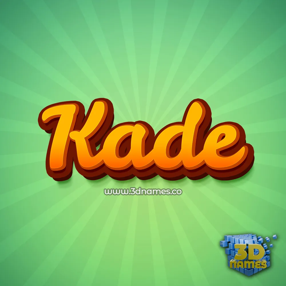 kade in Green Rays style - 3D name wallpaper