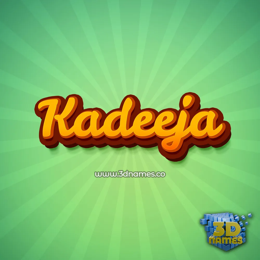 kadeeja in Green Rays style - 3D name wallpaper