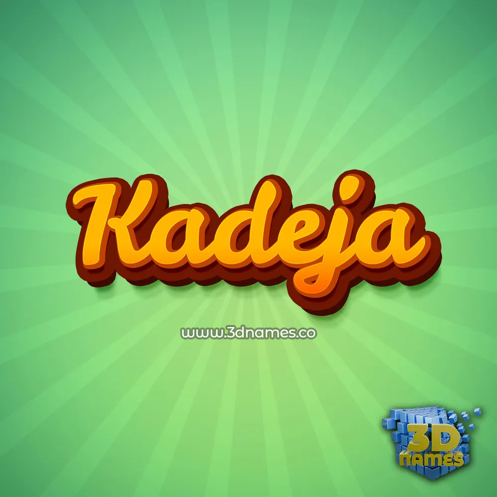 kadeja in Green Rays style - 3D name wallpaper