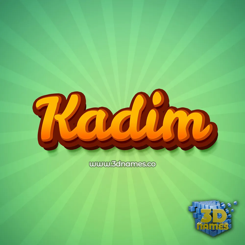 kadim in Green Rays style - 3D name wallpaper