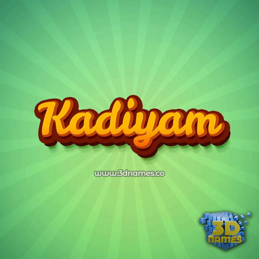 kadiyam in Green Rays style - 3D name wallpaper