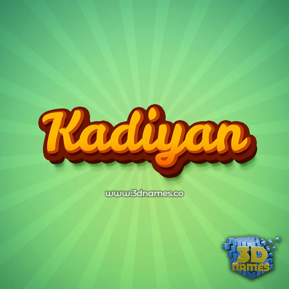 kadiyan in Green Rays style - 3D name wallpaper