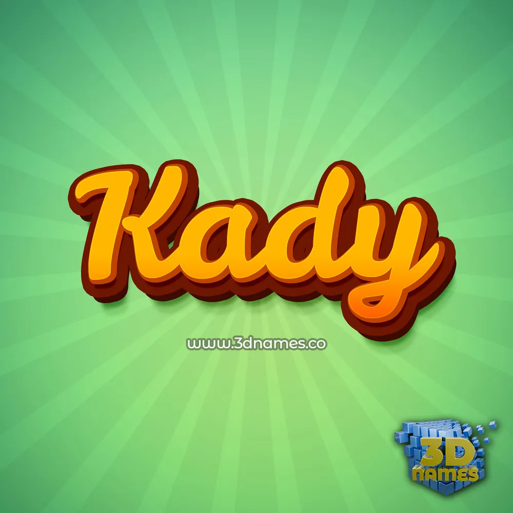 kady in Green Rays style - 3D name wallpaper