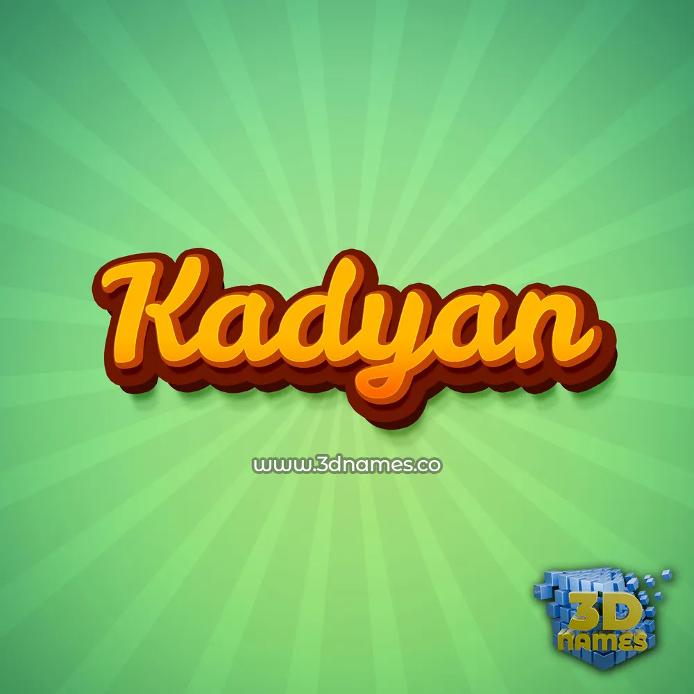 kadyan in Green Rays style - 3D name wallpaper