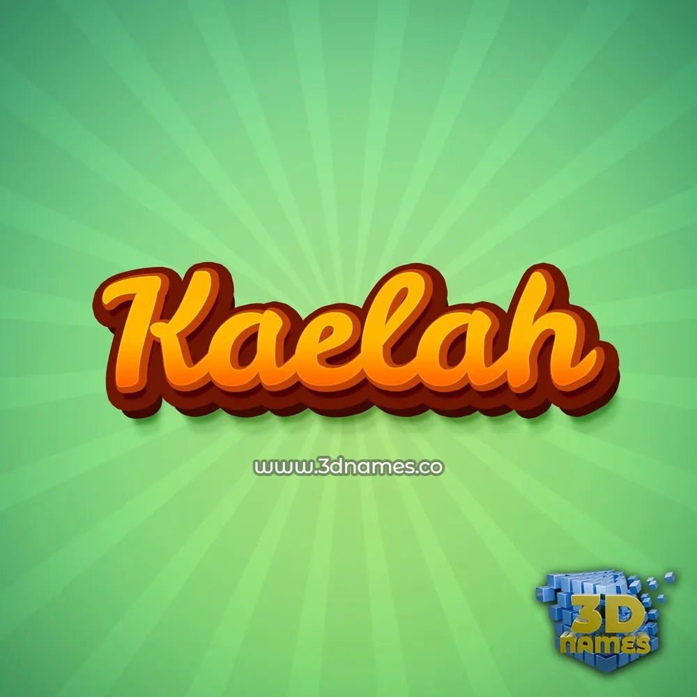 kaelah in Green Rays style - 3D name wallpaper