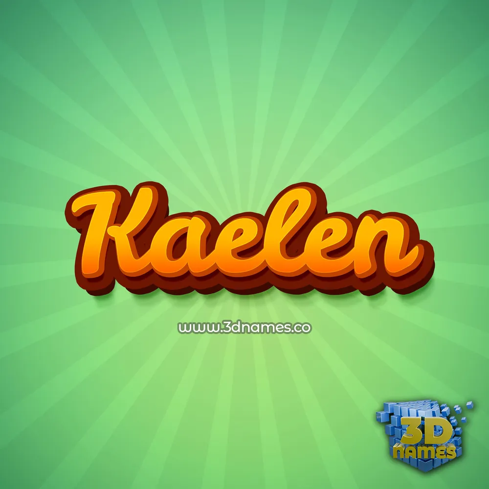 kaelen in Green Rays style - 3D name wallpaper