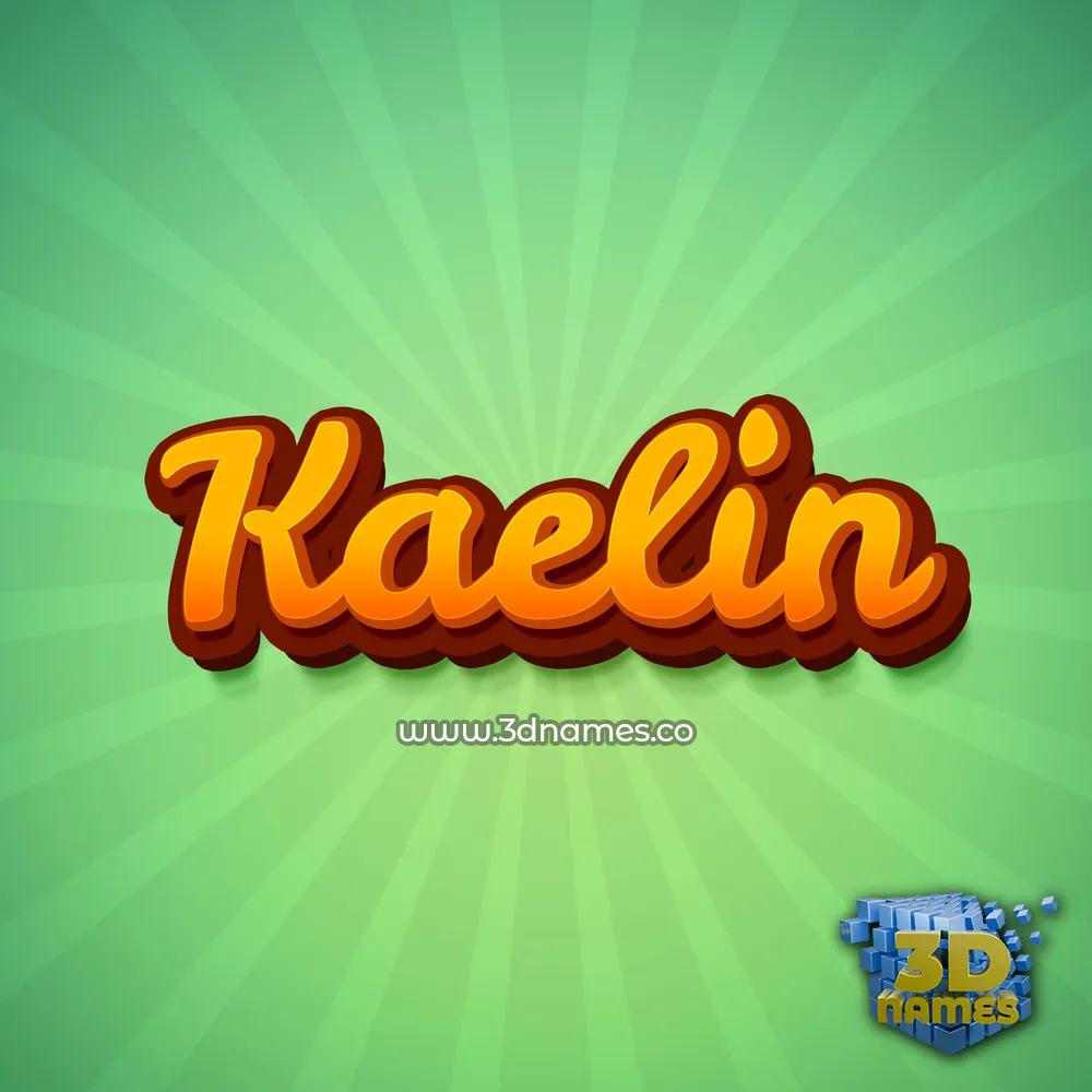 kaelin in Green Rays style - 3D name wallpaper