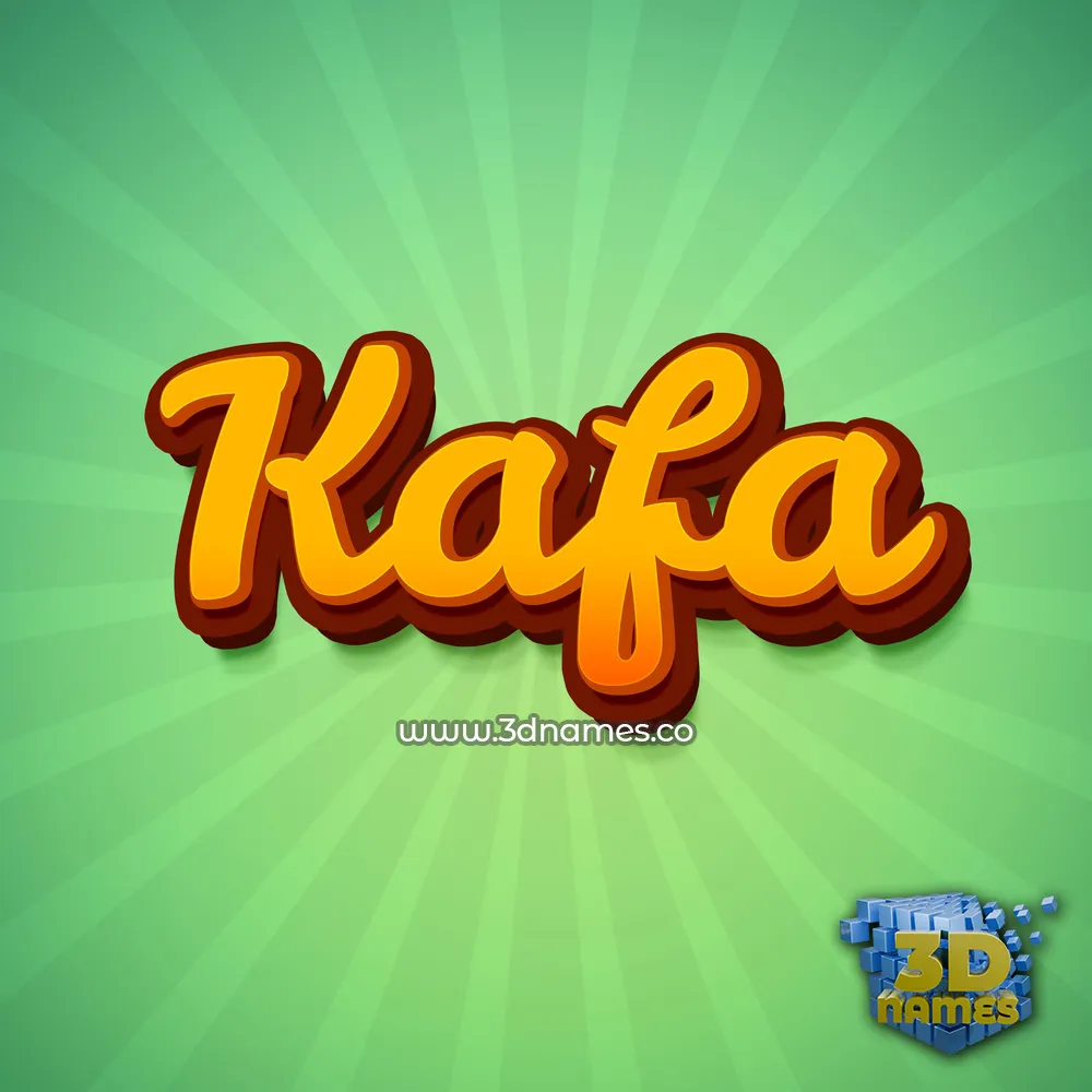 kafa in Green Rays style - 3D name wallpaper
