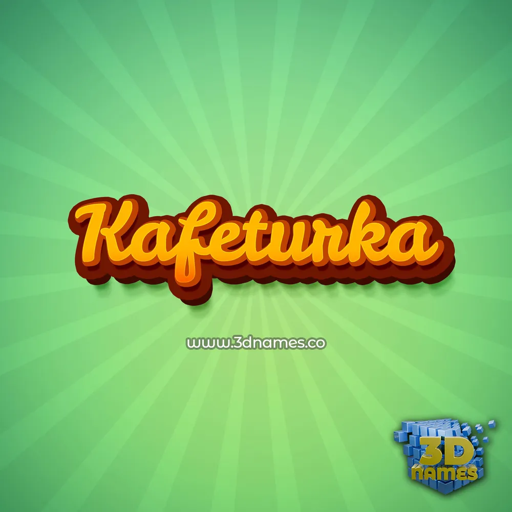 kafeturka in Green Rays style - 3D name wallpaper
