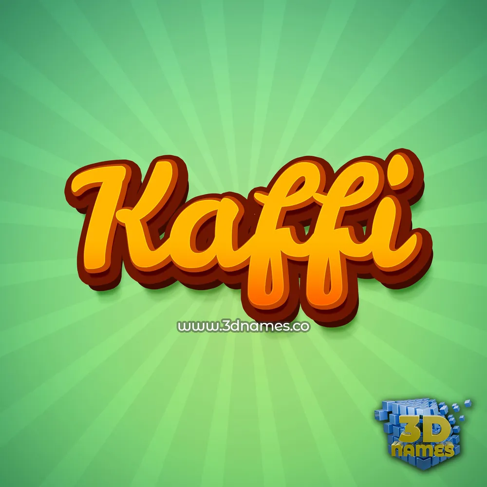kaffi in Green Rays style - 3D name wallpaper