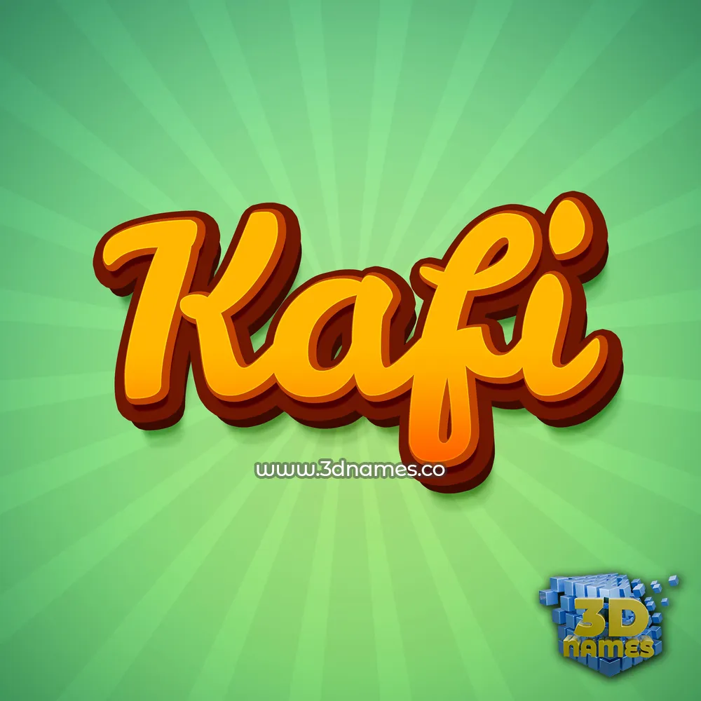 kafi in Green Rays style - 3D name wallpaper