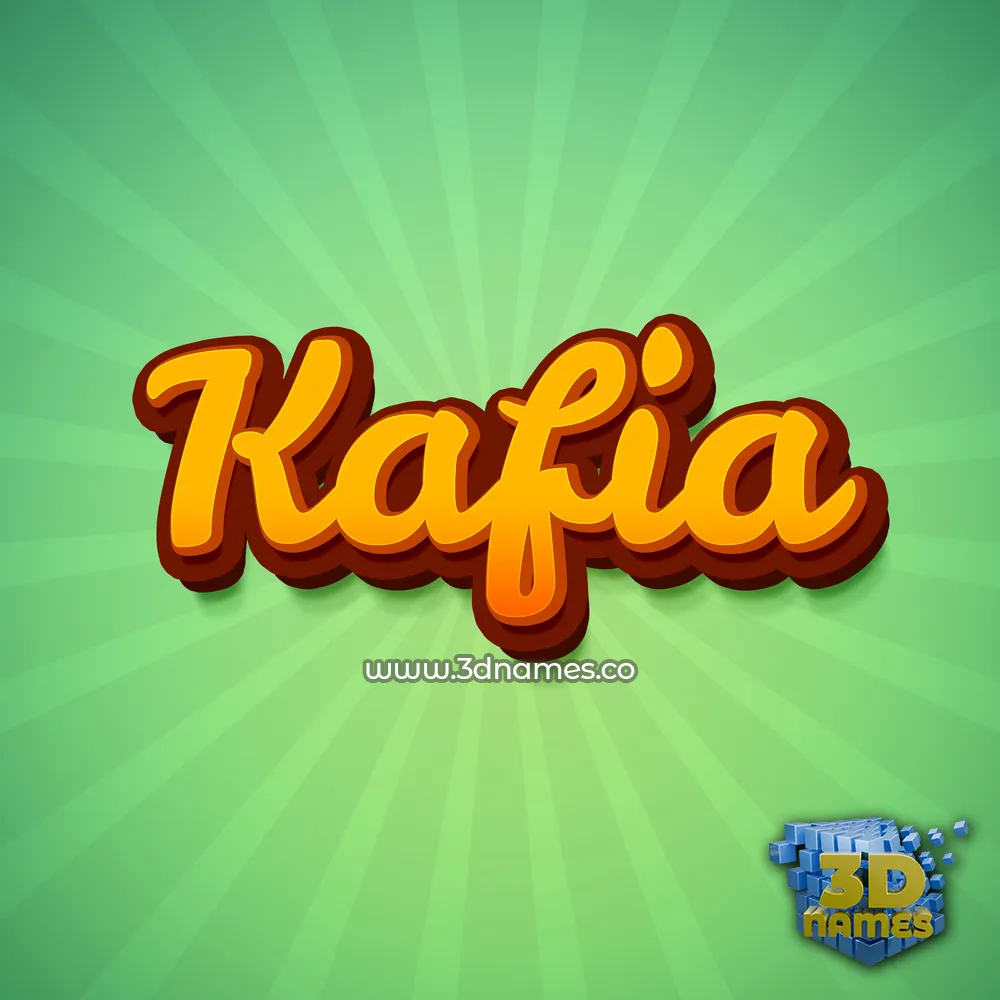 kafia in Green Rays style - 3D name wallpaper