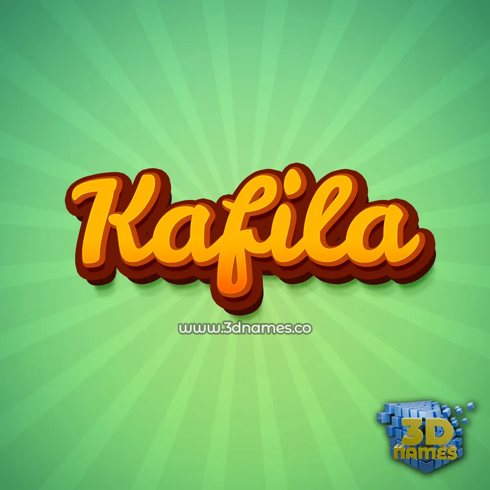 kafila in Green Rays style - 3D name wallpaper
