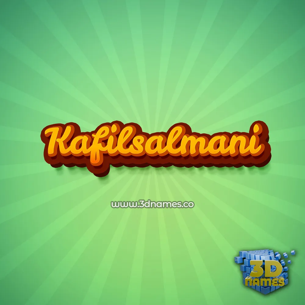 kafilsalmani in Green Rays style - 3D name wallpaper