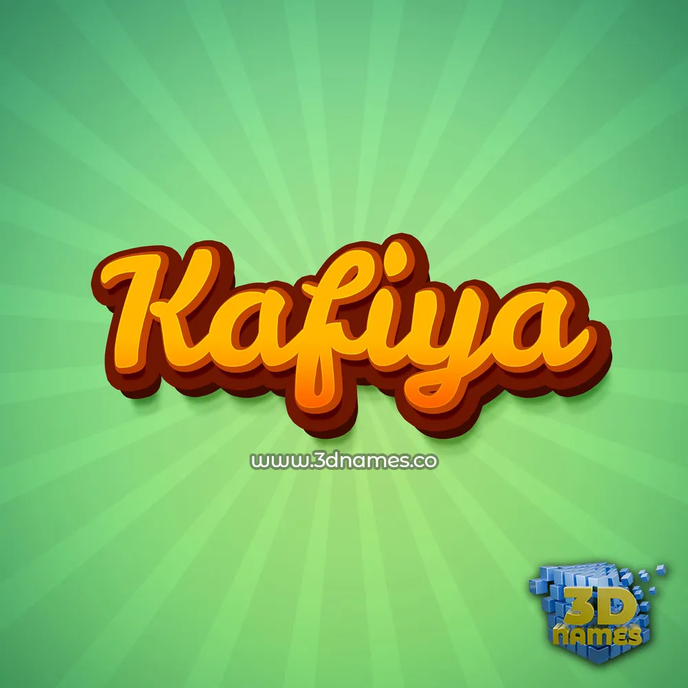 kafiya in Green Rays style - 3D name wallpaper