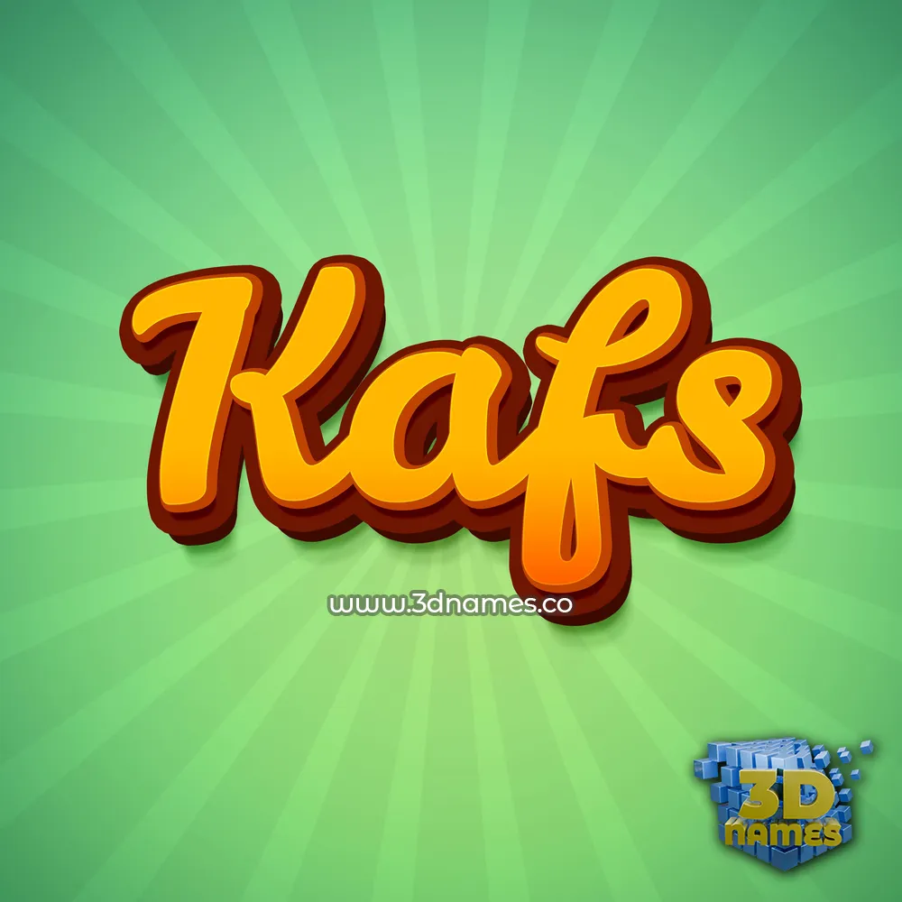 kafs in Green Rays style - 3D name wallpaper