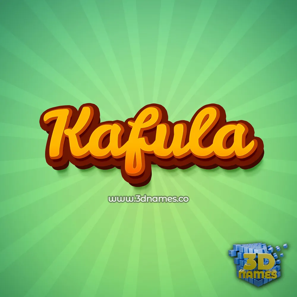 kafula in Green Rays style - 3D name wallpaper