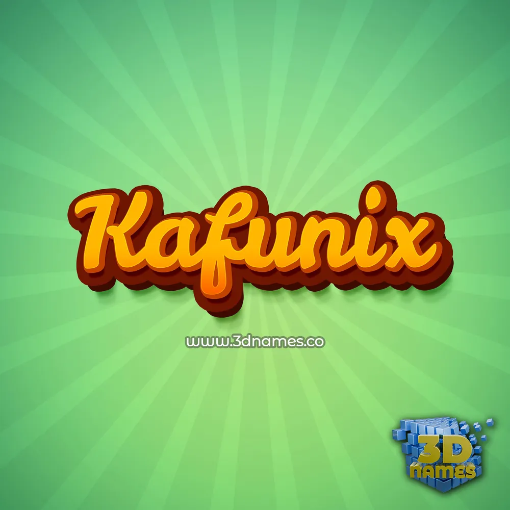 kafunix in Green Rays style - 3D name wallpaper