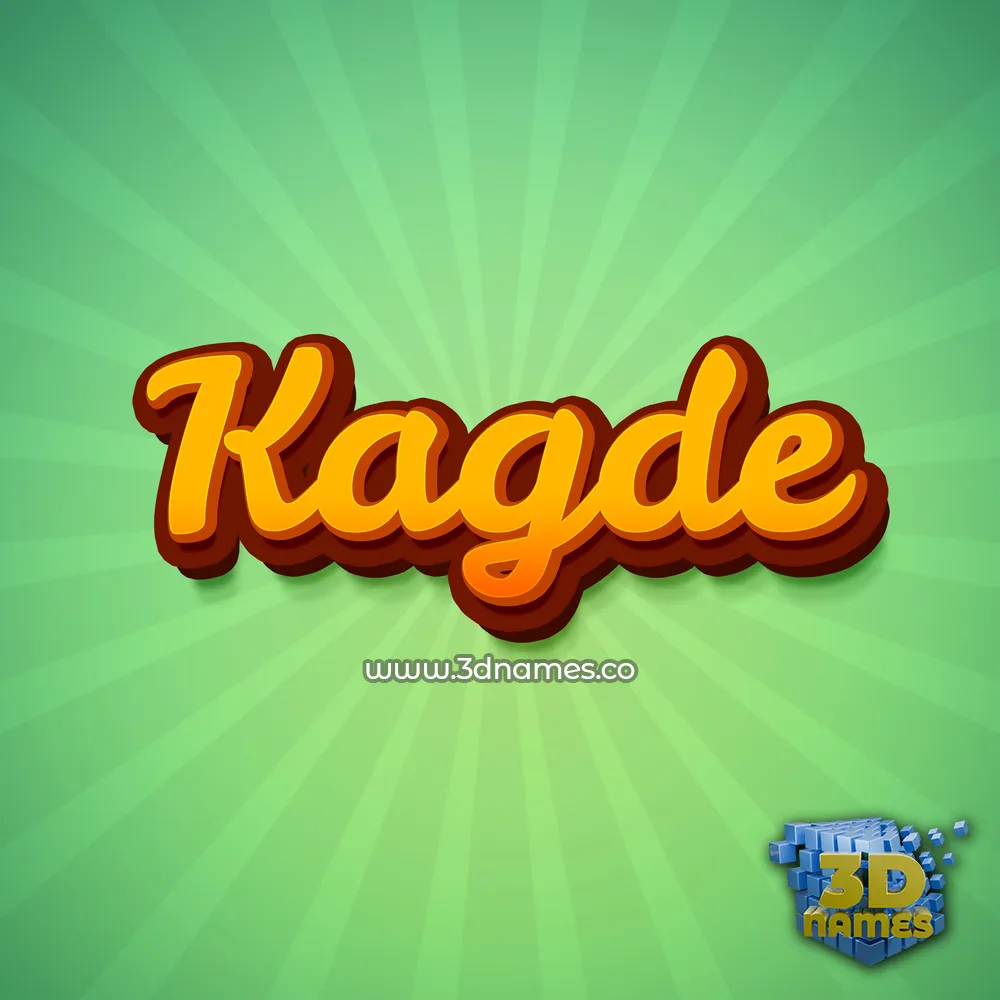 kagde in Green Rays style - 3D name wallpaper