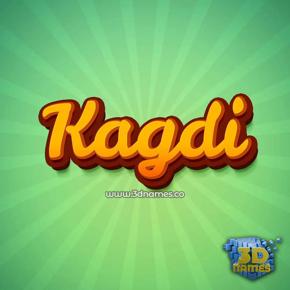 kagdi in Green Rays style - 3D name wallpaper