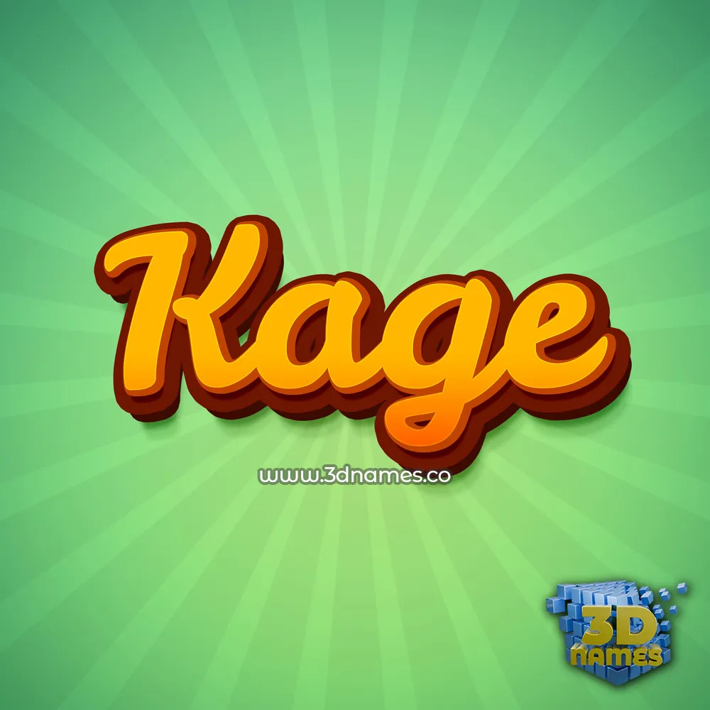 kage in Green Rays style - 3D name wallpaper