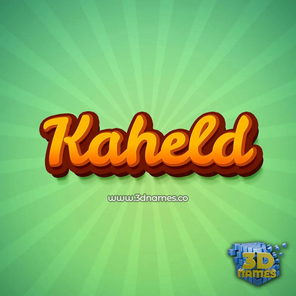 kaheld in Green Rays style - 3D name wallpaper