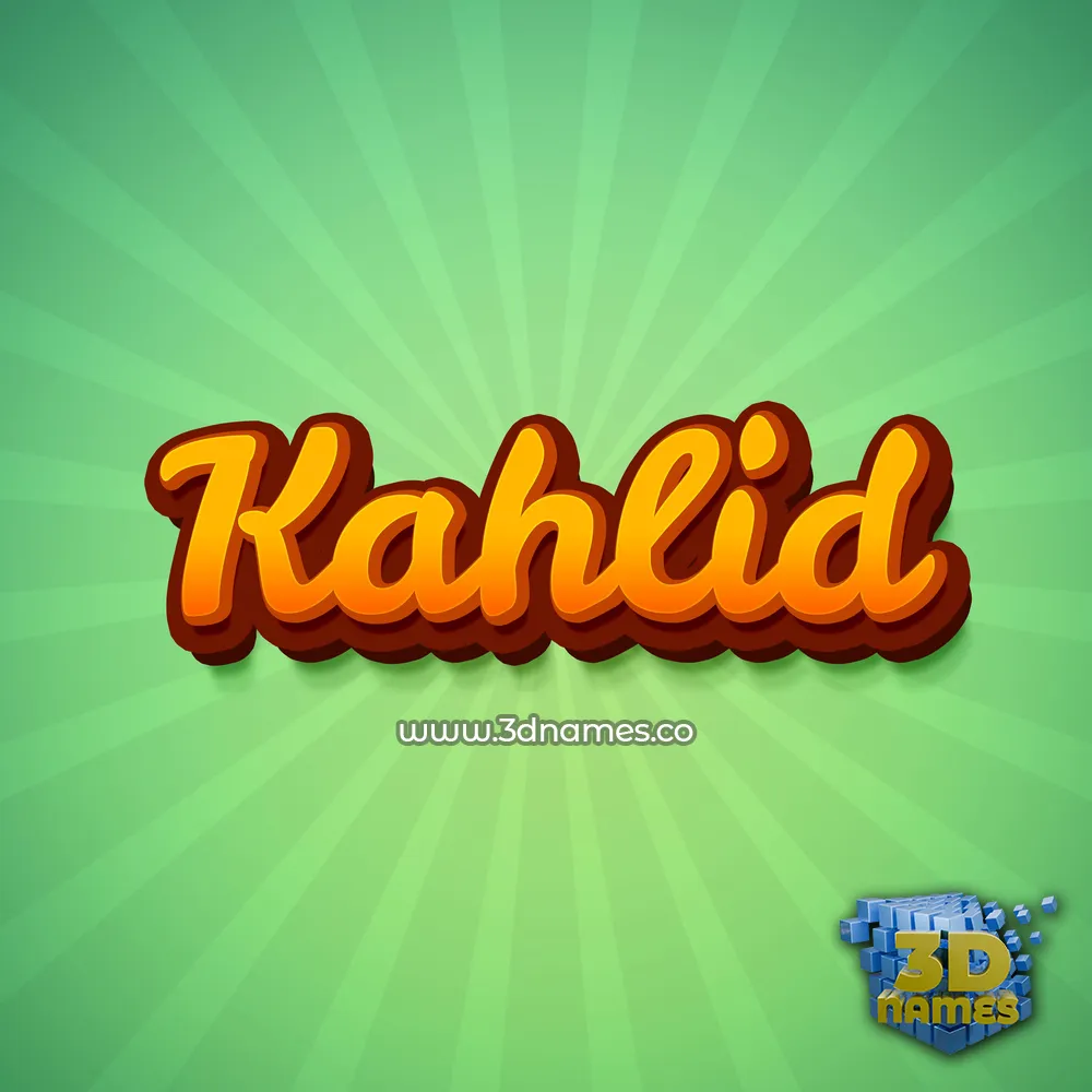 kahlid in Green Rays style - 3D name wallpaper