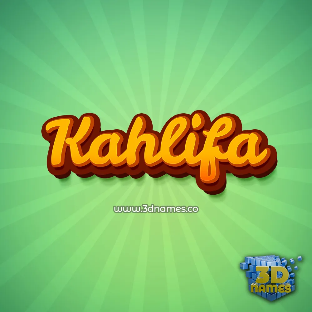 kahlifa in Green Rays style - 3D name wallpaper