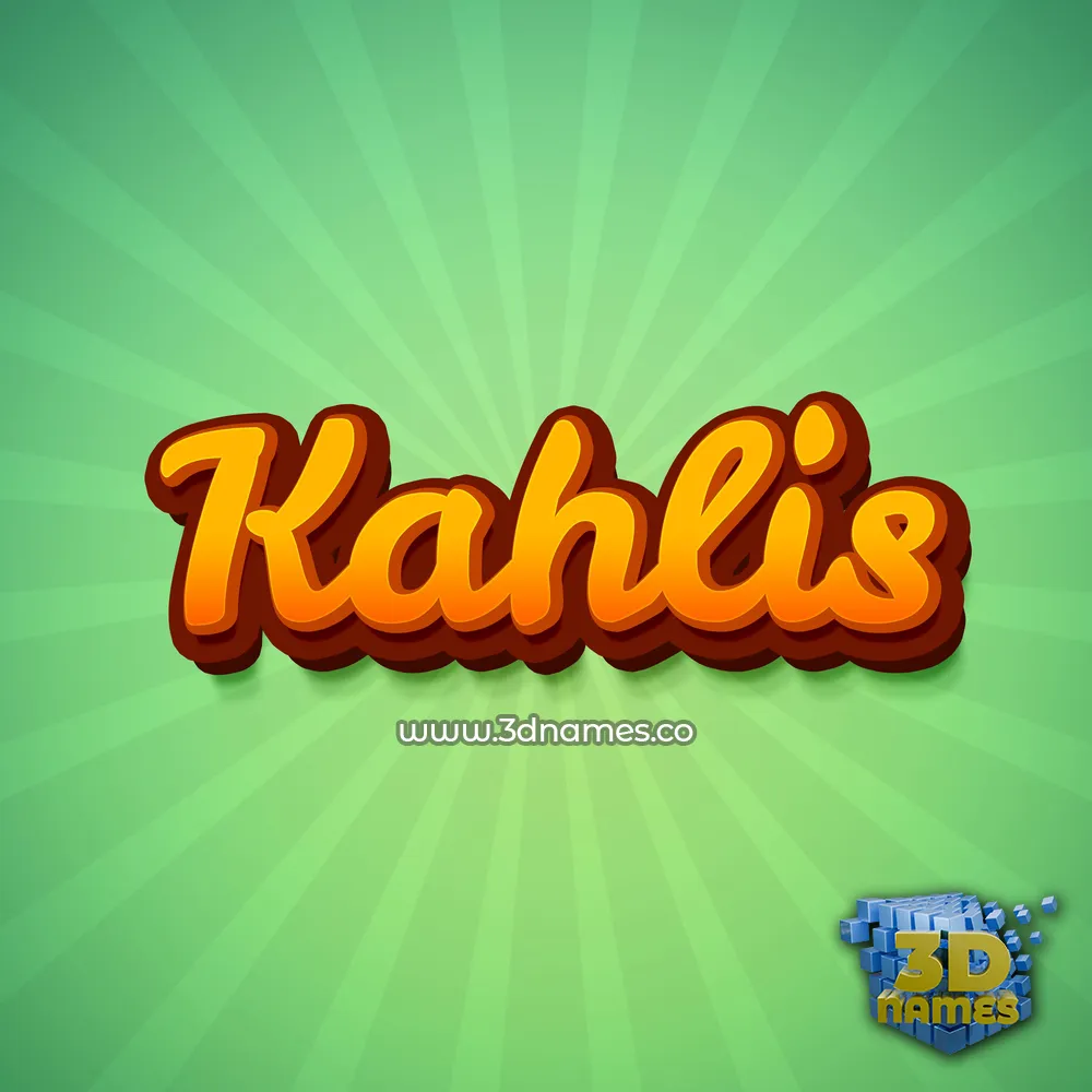 kahlis in Green Rays style - 3D name wallpaper