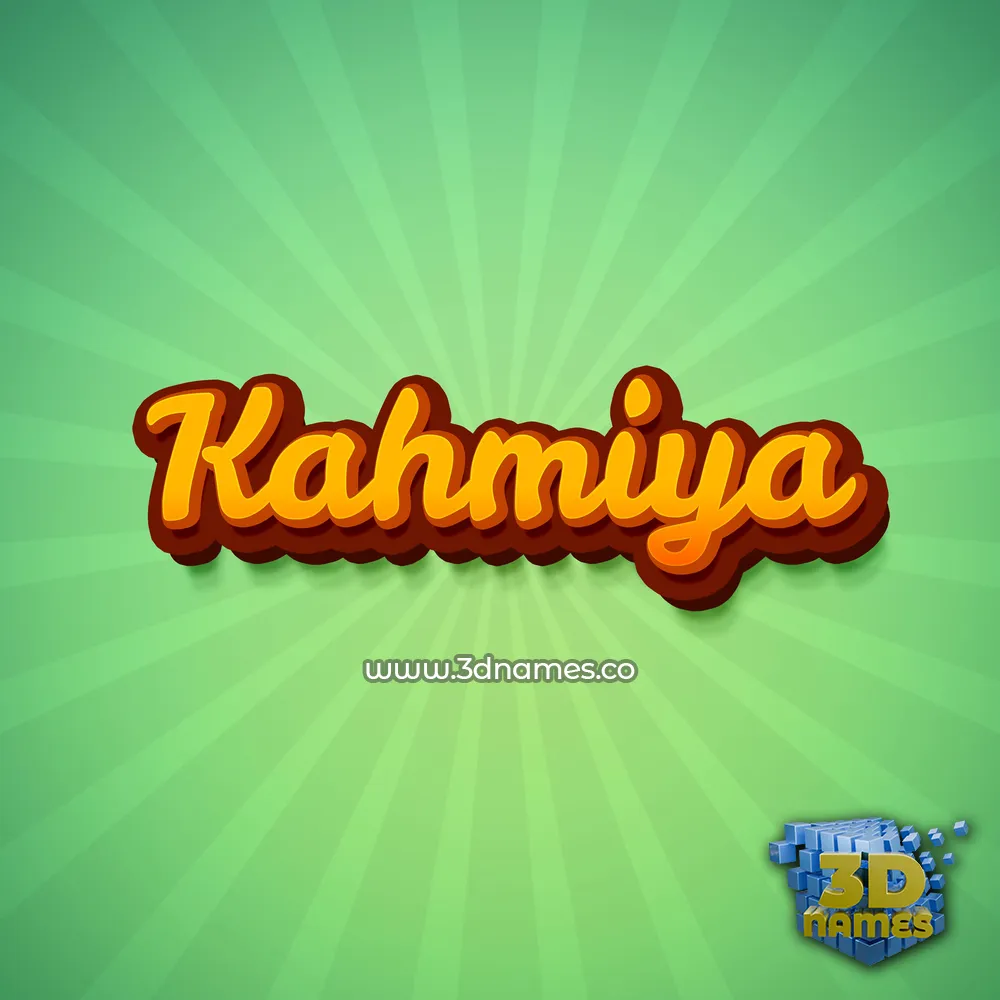 kahmiya in Green Rays style - 3D name wallpaper