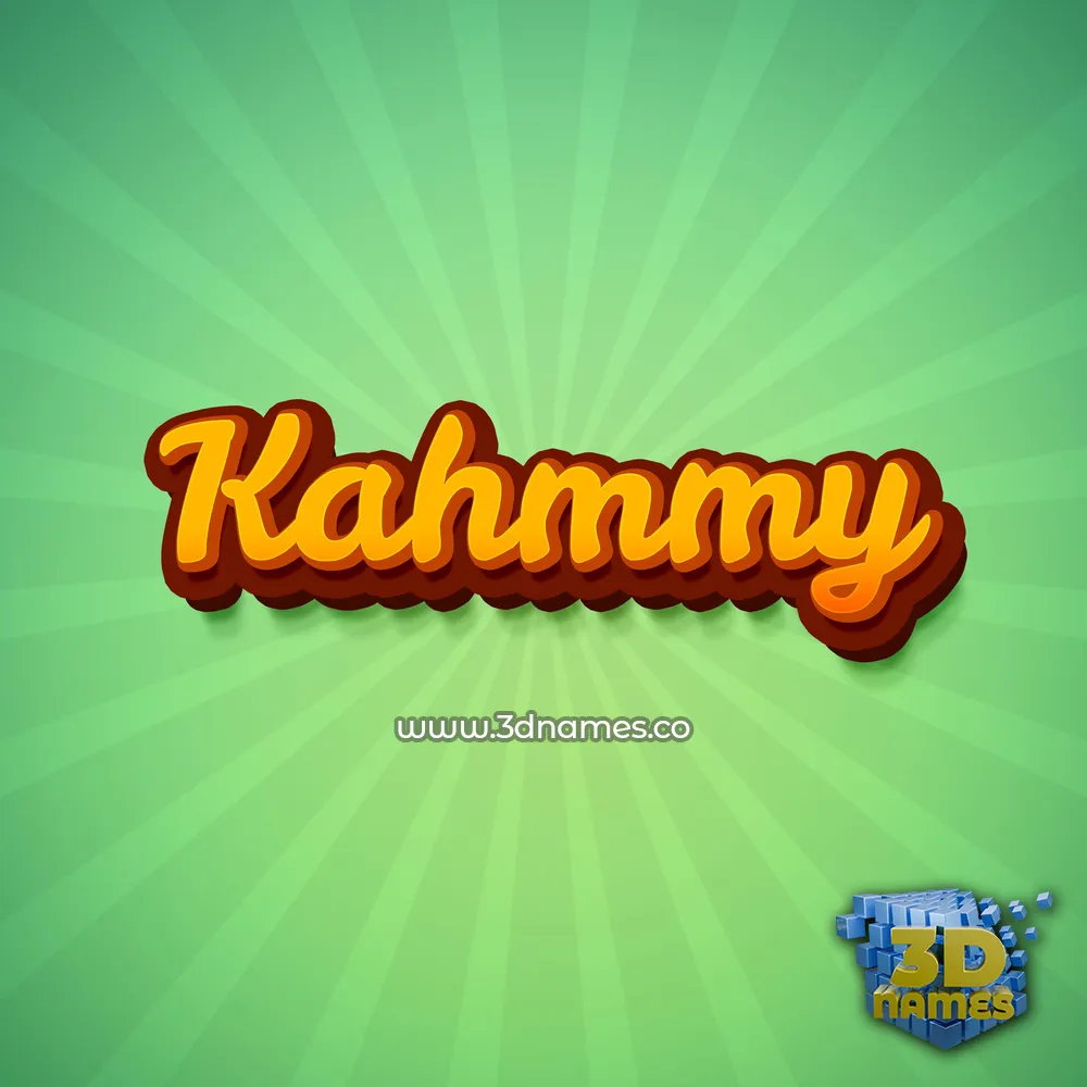 kahmmy in Green Rays style - 3D name wallpaper