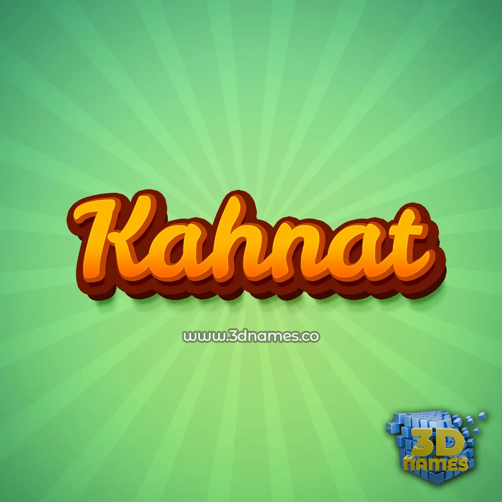 kahnat in Green Rays style - 3D name wallpaper