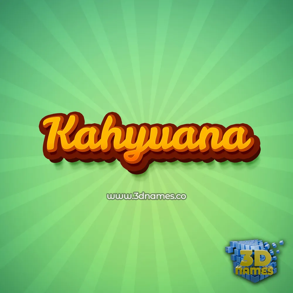 kahyuana in Green Rays style - 3D name wallpaper