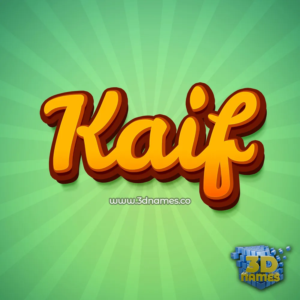 kaif in Green Rays style - 3D name wallpaper
