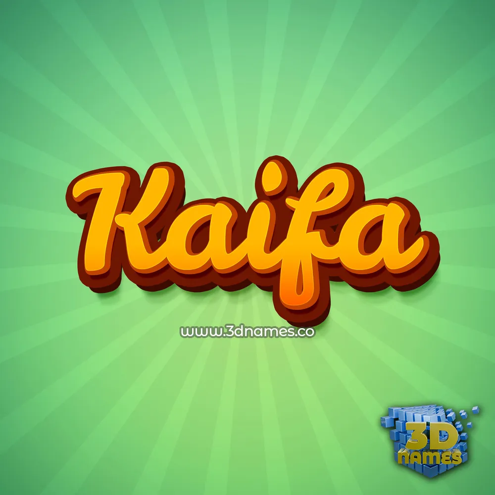 kaifa in Green Rays style - 3D name wallpaper