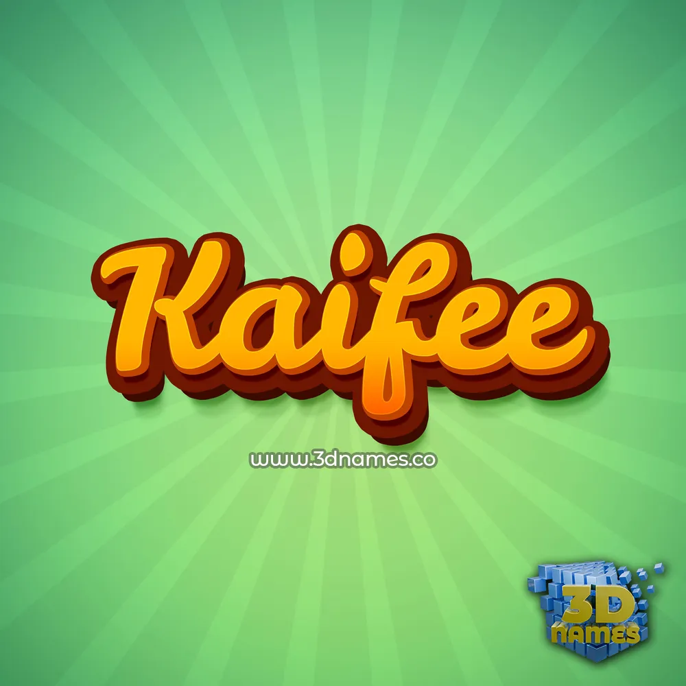 kaifee in Green Rays style - 3D name wallpaper