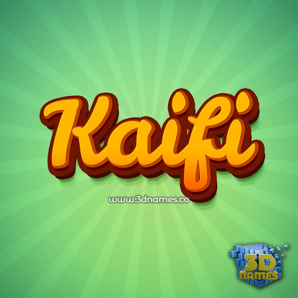 kaifi in Green Rays style - 3D name wallpaper