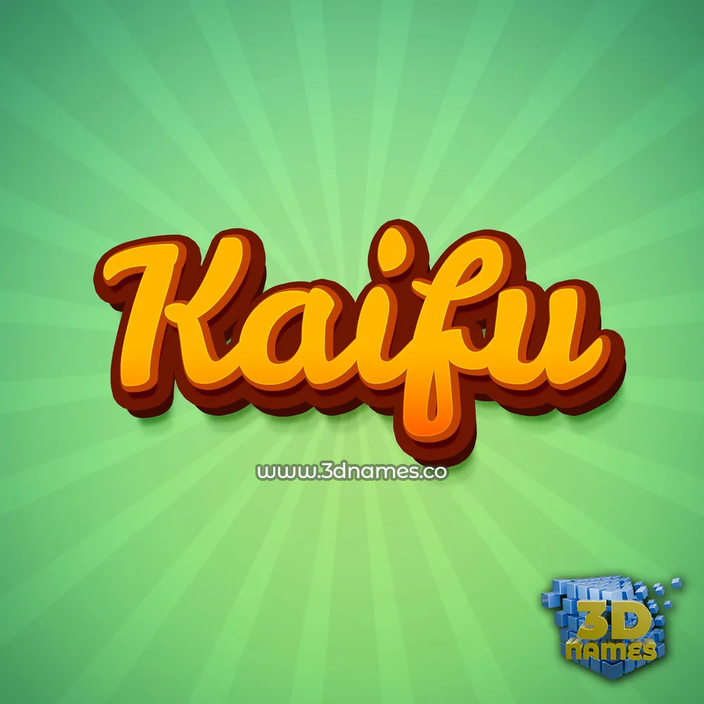 kaifu in Green Rays style - 3D name wallpaper