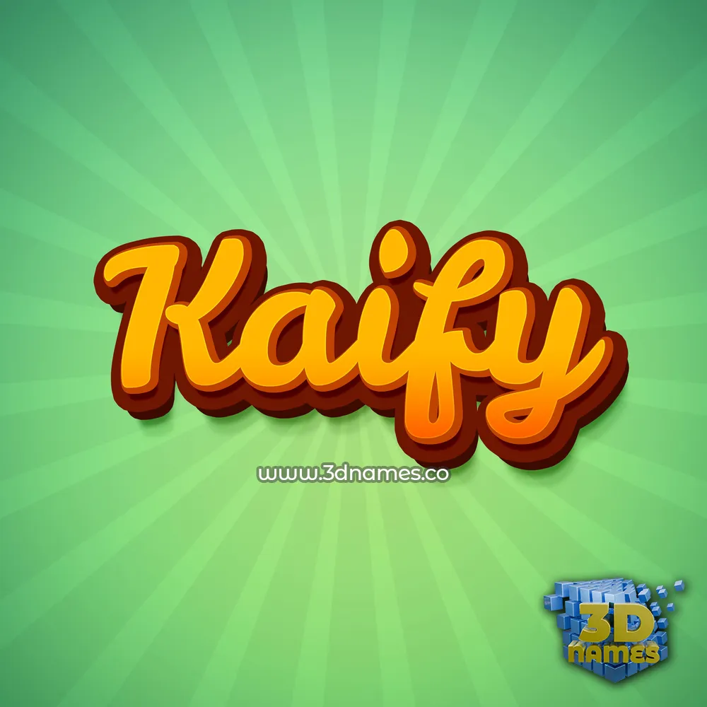 kaify in Green Rays style - 3D name wallpaper