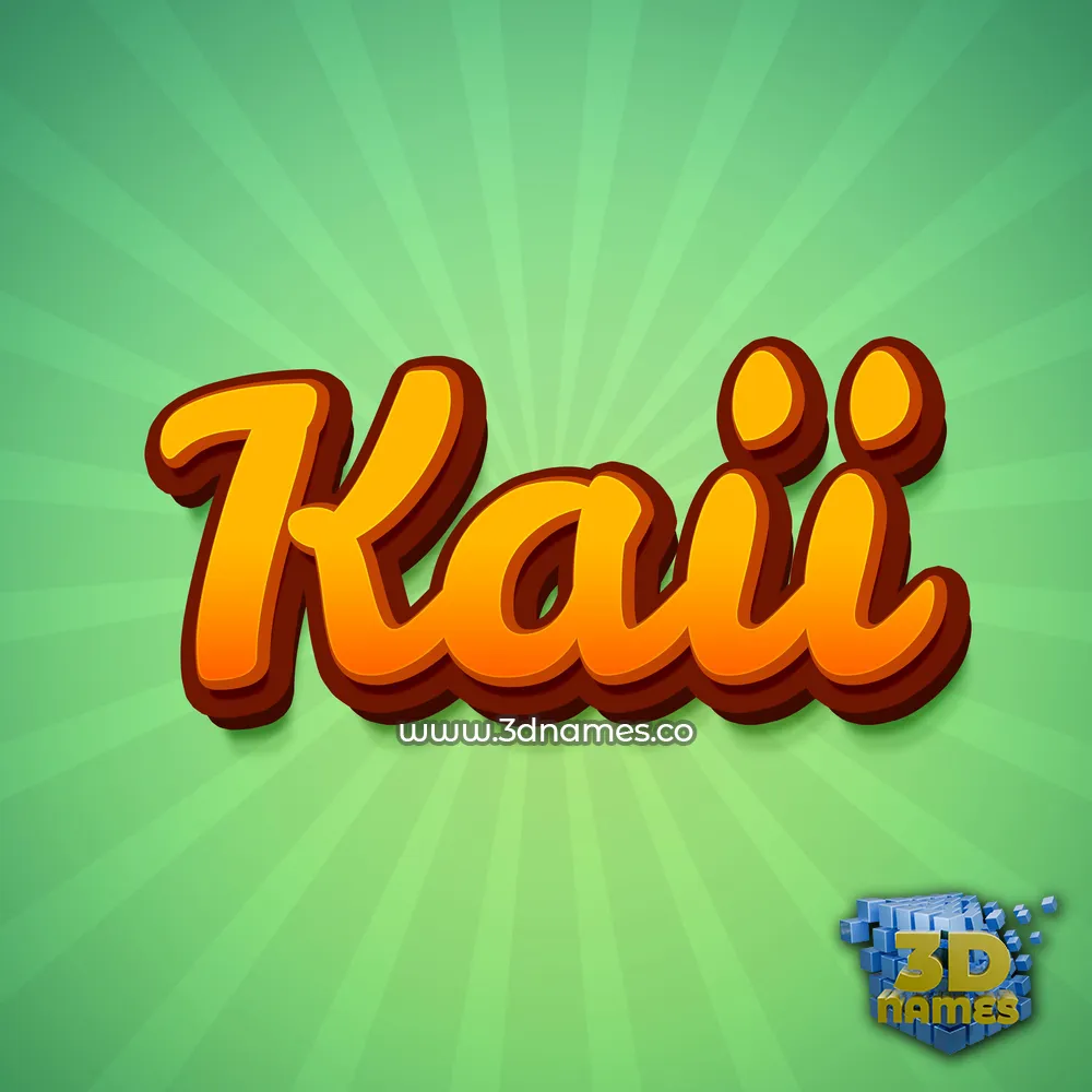 kaii in Green Rays style - 3D name wallpaper