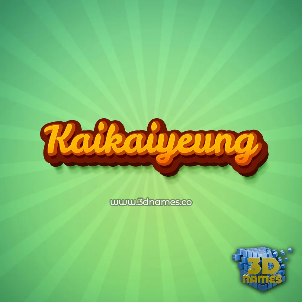 kaikaiyeung in Green Rays style - 3D name wallpaper