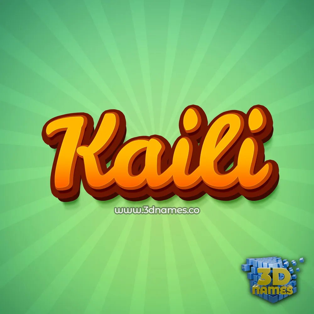 kaili in Green Rays style - 3D name wallpaper