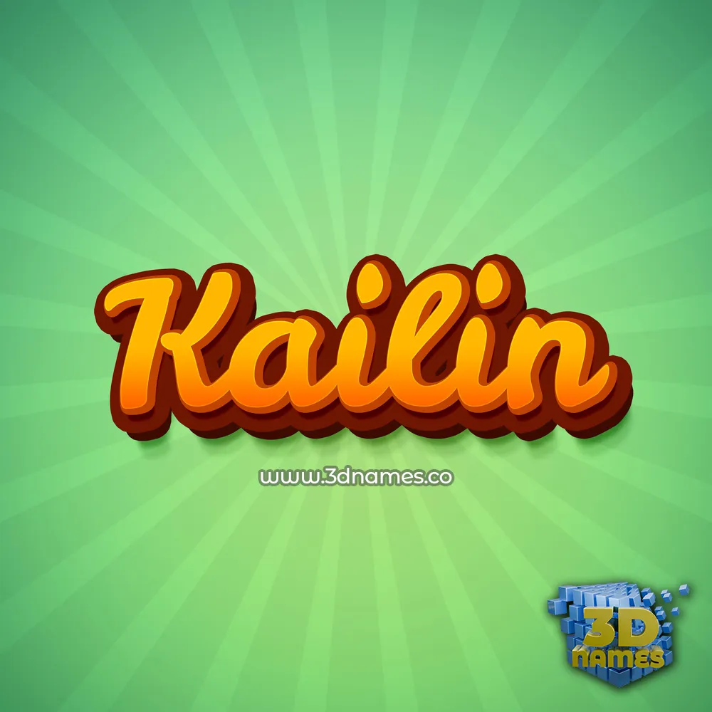 kailin in Green Rays style - 3D name wallpaper
