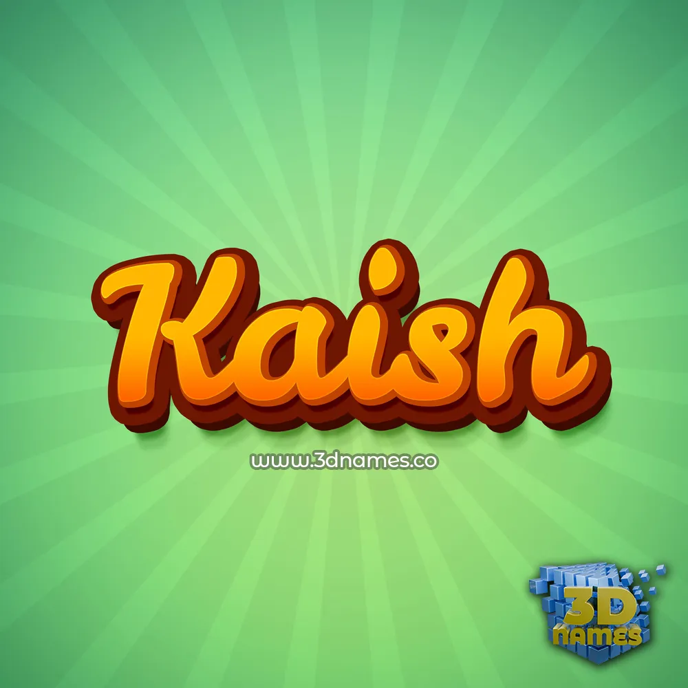 kaish in Green Rays style - 3D name wallpaper