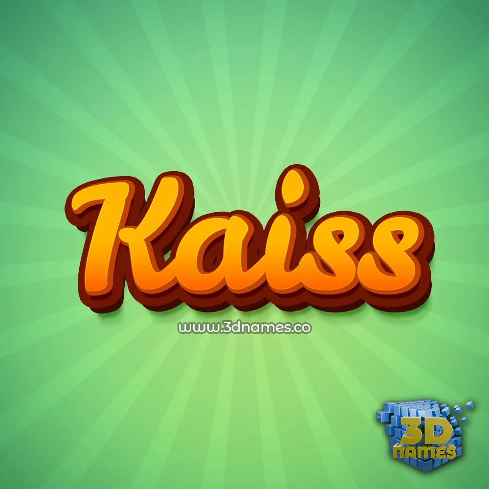 kaiss in Green Rays style - 3D name wallpaper