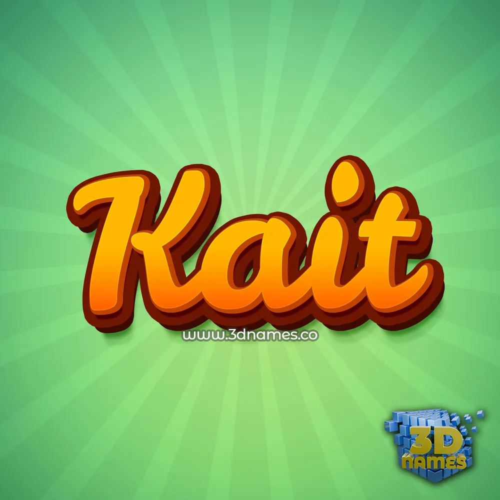 kait in Green Rays style - 3D name wallpaper