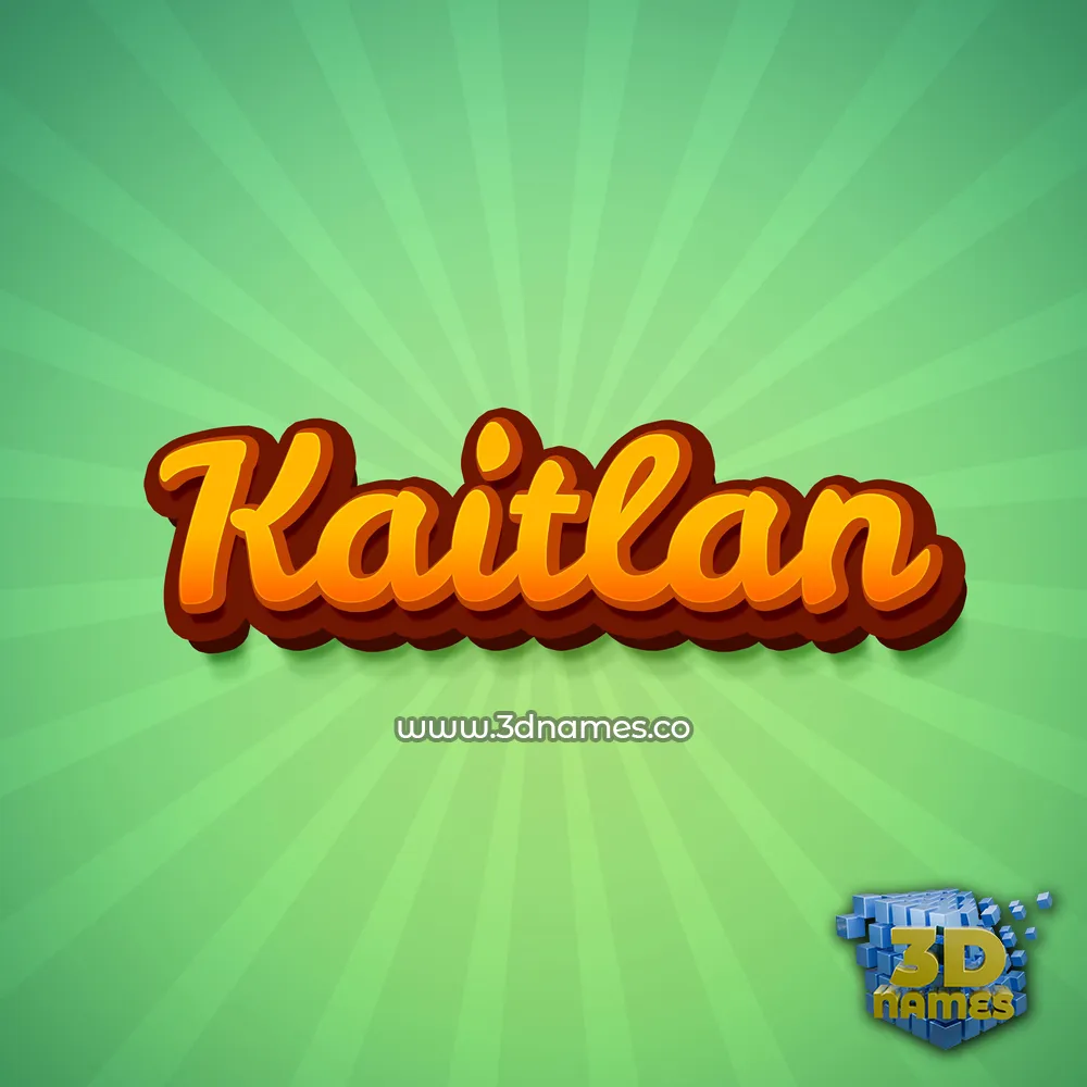 kaitlan in Green Rays style - 3D name wallpaper